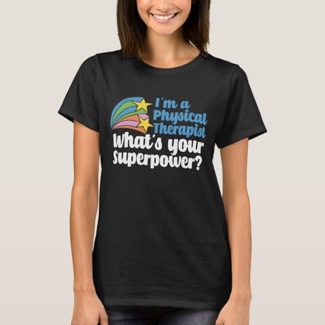 Superhjälte PhysiTherapist Cute PT Star T Shirt (Framsida)