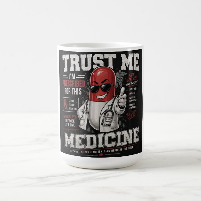 Superhjälte Piller Kraft Design Kaffemugg (Center)