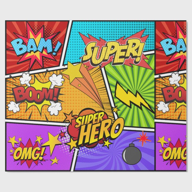 superhjälte  presentpapper (Platt)