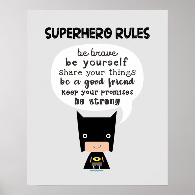 Superhjälte Regler Poster (Framsidan)