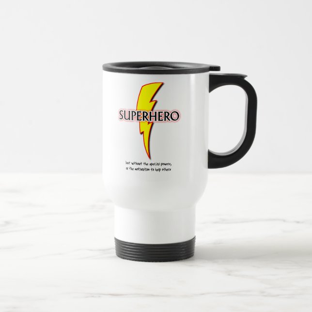 Superhjälte Rolig Resemugg Humor Superhjälte (Höger)