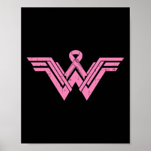 Superhjälte Rosa Ribbon Breast Cancer Awareness Ma Poster