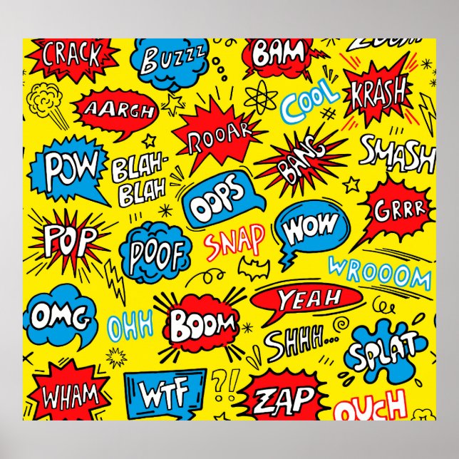 Superhjälte Saga: Cute Tecknad Mönster Poster (Framsidan)