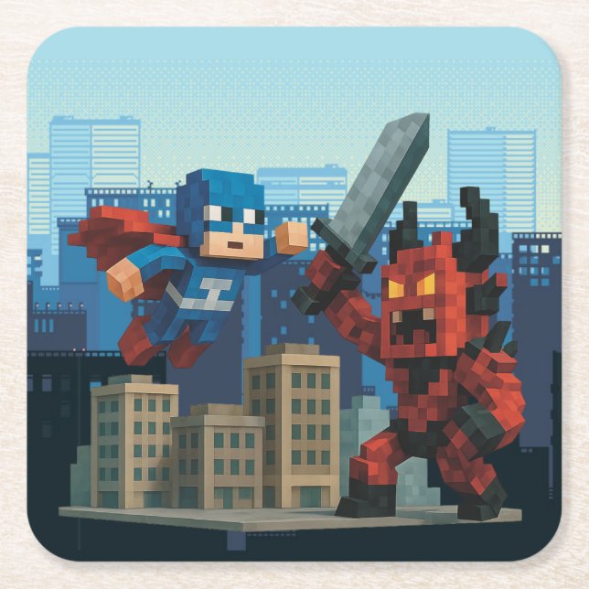 Superhjälte Skyblade Showdown Tote Bag Underlägg Papper Kvadrat (Framsidan)