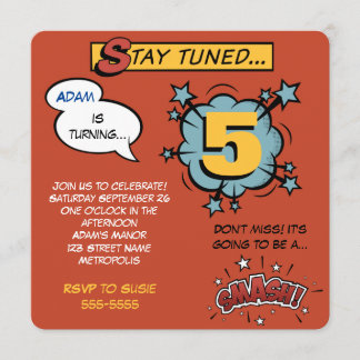 Superhjälte Smash! Inbjudningar