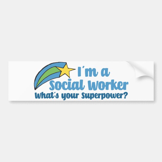 Superhjälte Social Worker Bildekal (Framsidan)