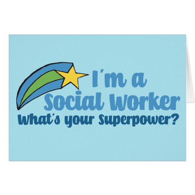 Superhjälte Social Worker Card Hälsningskort (Framsidan Horizontal)