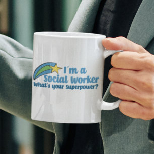 Superhjälte Social Worker Kaffemugg