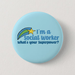 Superhjälte Social Worker Knapp