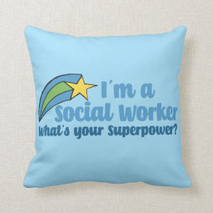 Superhjälte Social Worker Kudde