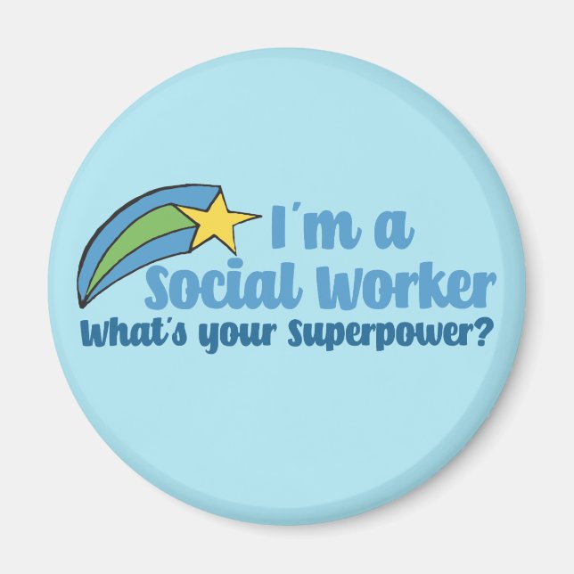 Superhjälte Social Worker Magnet (Framsidan)