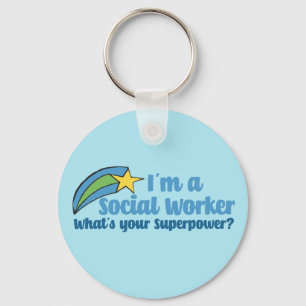 Superhjälte Social Worker Nyckelring