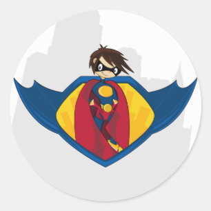 Superhjälte Sticker Lakan Runt Klistermärke