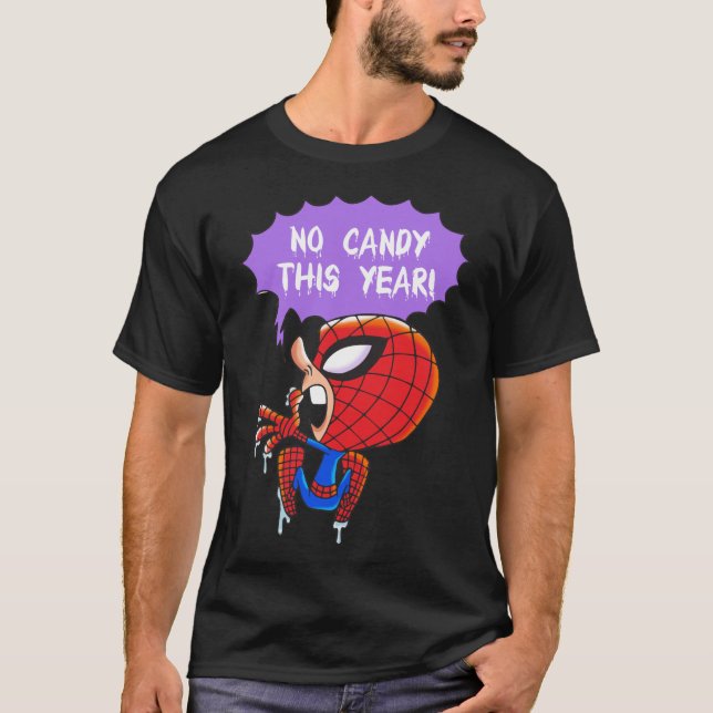 Superhjälte stuck på Wall No Candy i år T Shirt (Framsida)