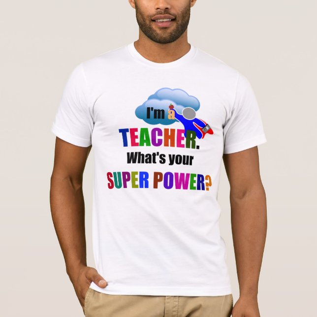 Superhjälte Teacher T-Shirt (Framsida)