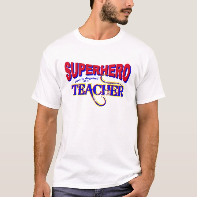 Superhjälte Teacher T Shirt (Framsida)