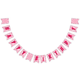 Superhjälte Tecknad Bok Girl Birthday Rosa Vimplar