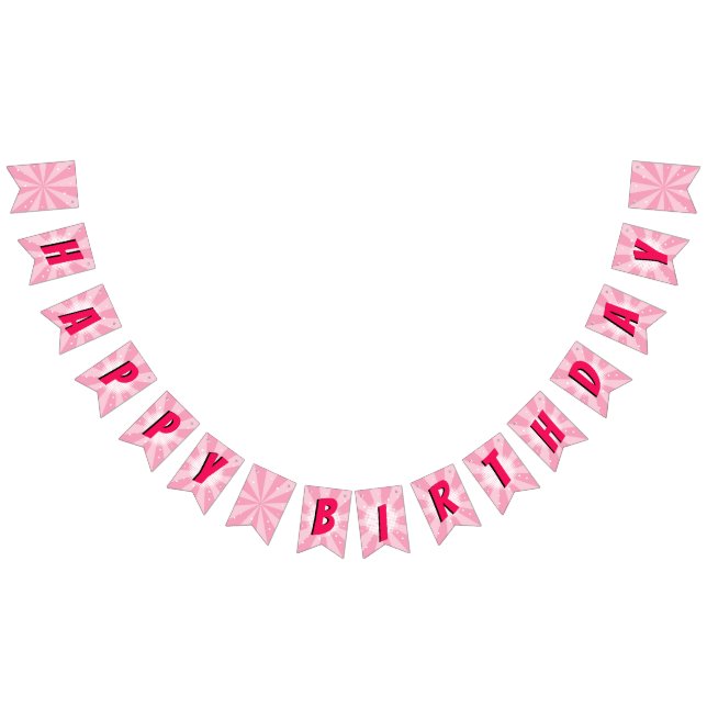 Superhjälte Tecknad Bok Girl Birthday Rosa Vimplar (Alla)
