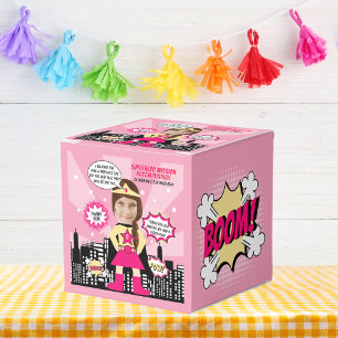 Superhjälte Tecknad Bok Stil Birthday Photo Presentaskar