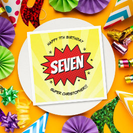 Superhjälte Tecknad Bok Vilken ålder som helst föd Pappersservett