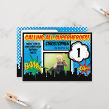 Superhjälte Tecknad Photo Boys 1st Birthday Party