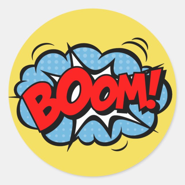 Superhjälte Tecknad Stickers Runt Klistermärke (Framsida)