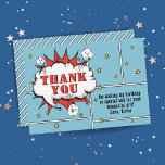 Superhjälte Tecknad Tal Bubble Boy Birthday Tack Kort<br><div class="desc">Superhjälten Tecknad Tal Bubble Boy Birthday Tack för ditt kort. Lägg till ditt meddelande och namn. Tack för roligtens tecknad-födelsedag för pojkar.</div>