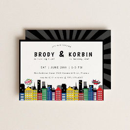 Superhjälte Theme Joint Birthday Inbjudningar