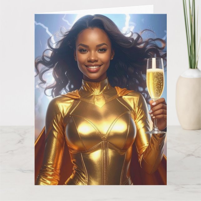 Superhjälte vid födelsedag kort (Framsida)