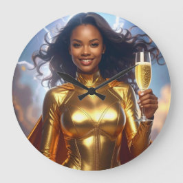 Superhjälte vid födelsedag stor klocka