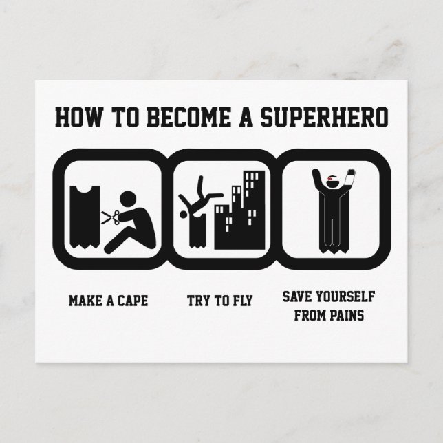 Superhjälte Vykort (Framsida)