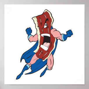 superhjältebacon tecknade figurer poster