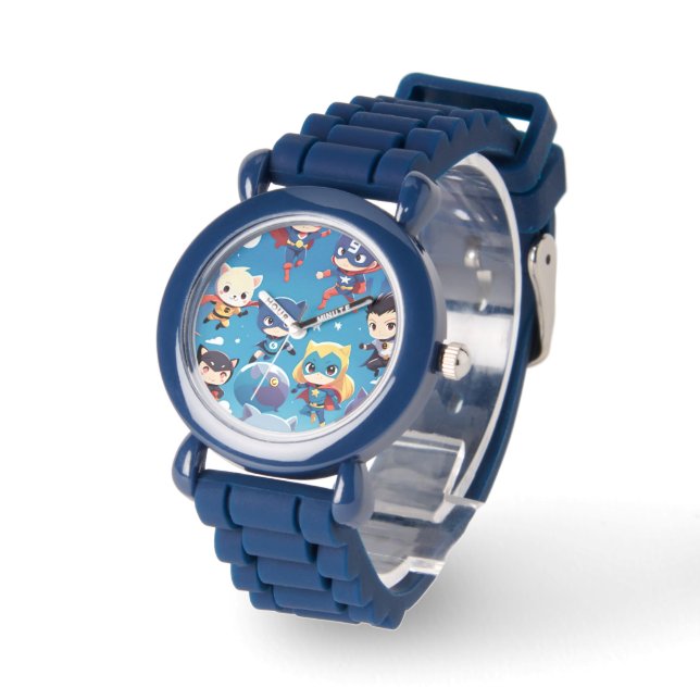 Superhjältebarn flyger högt armbandsur (Vinkel)