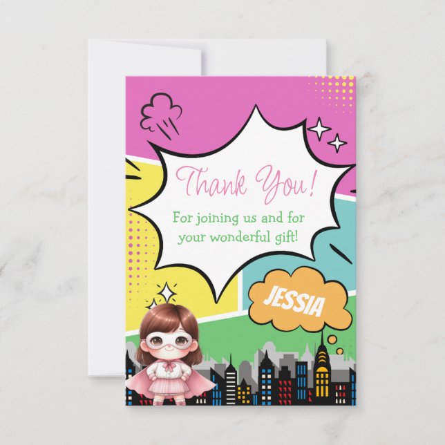 Superhjältefödelsedag Tack Kort (Framsida)