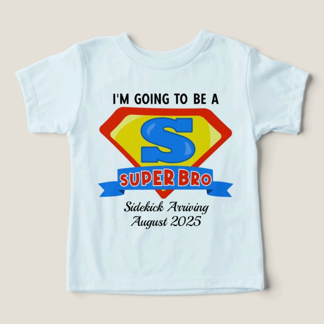 Superhjälteinspirerad storbror graviditetsannonser t shirt (Design Framsida)
