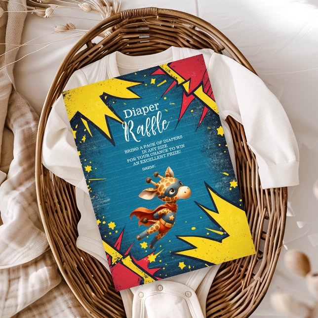 Superhjälten Animals Boy Baby Shower Diapper Raffl Tilläggskort (Skapare uppladdad)