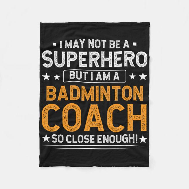 Superhjälten Badminton Coach Funny Badminton Coach Fleecefilt (Framsidan)