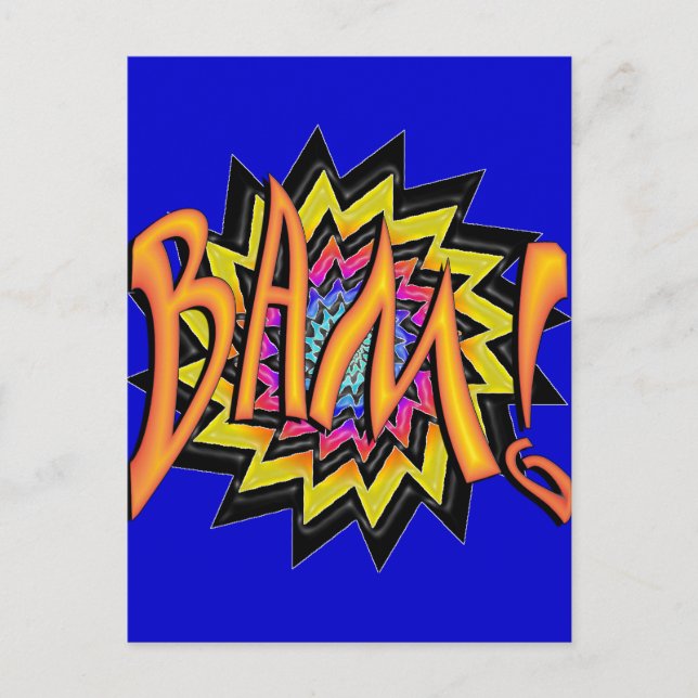 Superhjälten BAM! Vykort (Framsida)