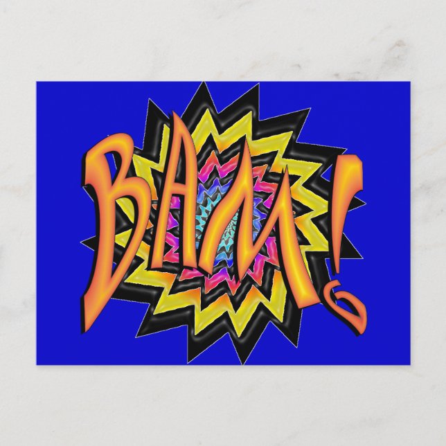 Superhjälten BAM! Vykort (Framsida)