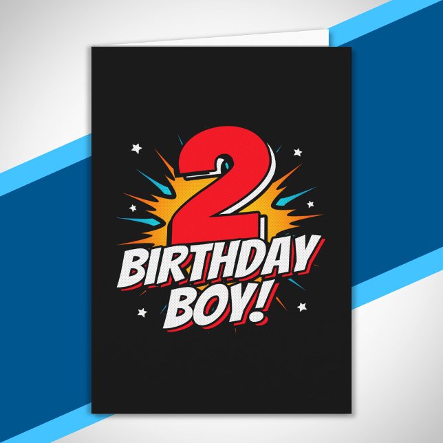 Superhjälten Birthday Boy - 2 års ålder - 2:a föde Kort (Skapare uppladdad)