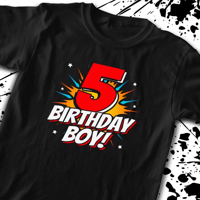 Superhjälten Birthday Boy - 5-åring - 5:e födelsed T Shirt (Skapare uppladdad)