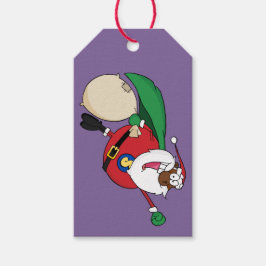 Superhjälten Black Santa Papper Gift Märkre Presentetikett
