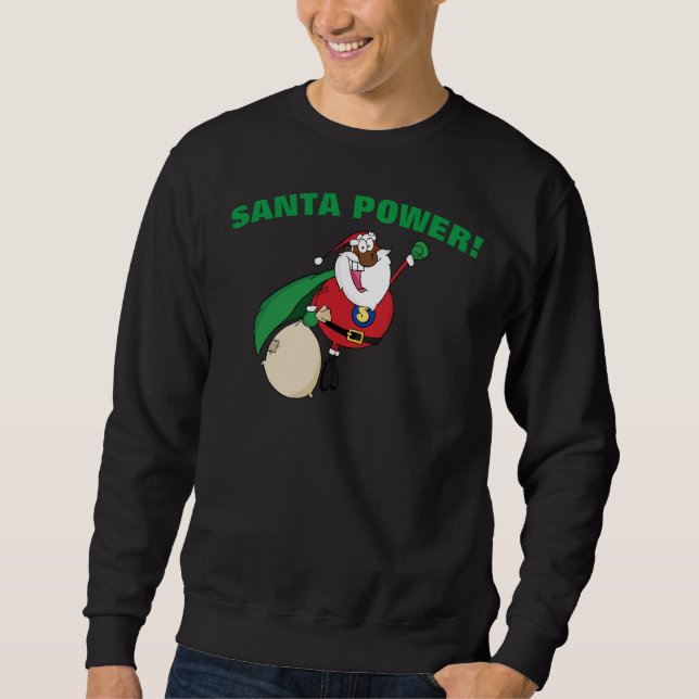Superhjälten Black Santa Power Shirt Sweatshirt (Framsida)