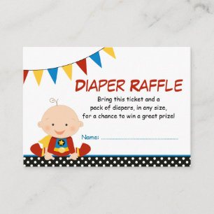 Superhjälten Bunting Diaper Raffle Biljett Tilläggskort