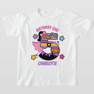 Superhjälten Femte födelsedag Flicka Femte Toppen T Shirt