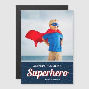 Superhjälten Grandpa Fars dag Photo Card Magnet