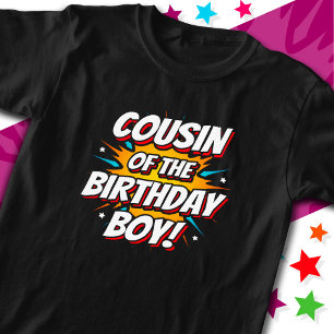 Superhjälten Party Tecknads Cousin of Birthday Boy T Shirt