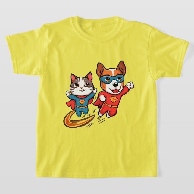 Superhjälten Pets Kids T Shirt (Laydown)