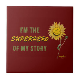 Superhjälten Red Ceramic Tile av Poet Adiela Akoo Kakelplatta