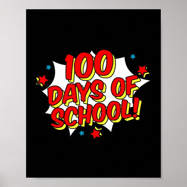 Superhjälten Stil Lycklig 100 skoldagar 100 dagar Poster (Framsidan)